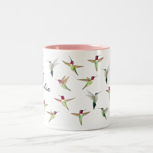 Aangepaste Anna's Hummingbird Two-Tone Coffee Mok (Center)