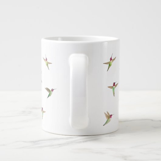 Aangepaste Anna's Hummingvogels Grote Koffiekop (Achterkant)