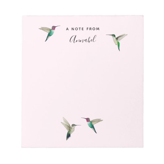 Aangepaste Anna's Hummingvogels Notitieblok (Voorkant)