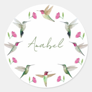 Aangepaste Anna's Hummingvogels Ronde Sticker