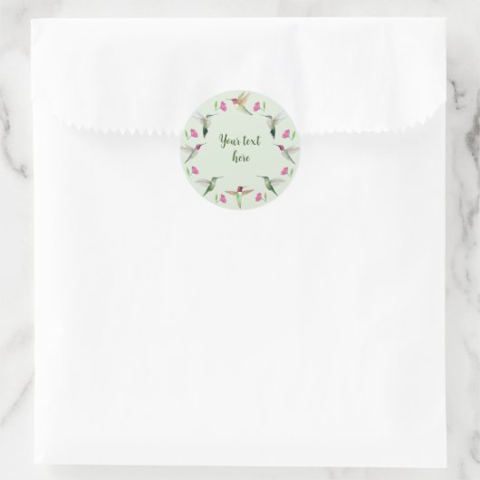 Aangepaste Anna's Hummingvogels Ronde Sticker (Tas)