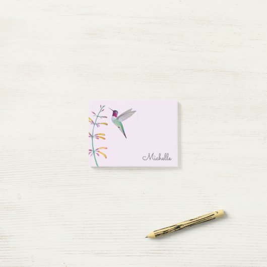 Aangepaste Anna's kolibrie Post-it® Notes (Op bureau)