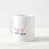 Aangepaste Annie Naam 'A' letter monogram Koffiemok (Voorkant links)