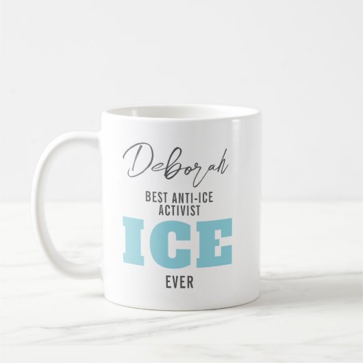 Aangepaste Anti-ICE-protestkoffie Koffiemok (Links)