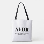Aangepaste anti-KI-boeken AI;DR Tote Bag (Achterkant)