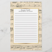 Aangepaste Antiek kaartmuziek Briefpapier (Voorkant)