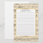 Aangepaste Antiek kaartmuziek Briefpapier (Voorkant / Achterkant)