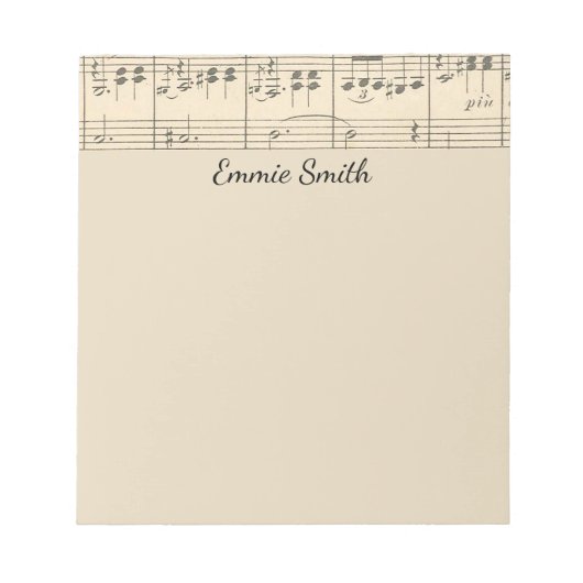 Aangepaste Antiek kaartmuziek Notitieblok (Voorkant)