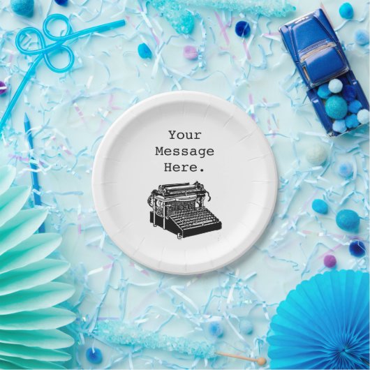 Aangepaste Antiek  schrijfmachine voor zwarte mach Papieren Bordje (Feest)