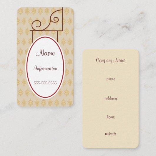 Aangepaste  Antiek Visitekaartjes (Voorkant / Achterkant)