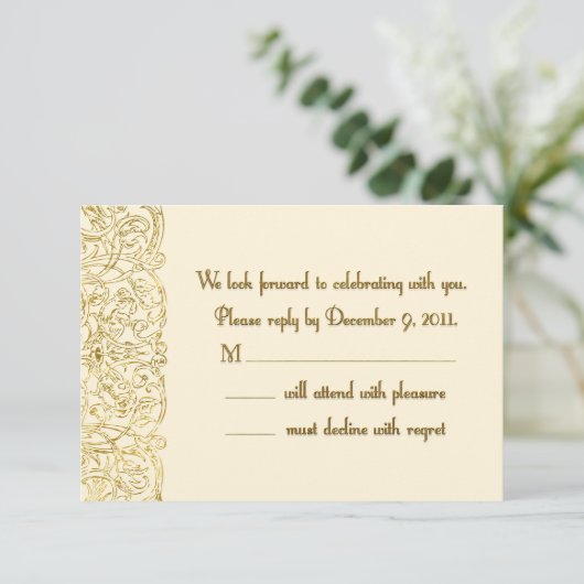 Aangepaste antwoordplank RSVP kaartje (Staand voorkant)