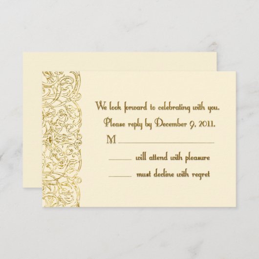 Aangepaste antwoordplank RSVP kaartje (Voorkant / Achterkant)