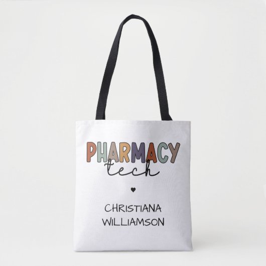 Aangepaste Apotheek Tech Retro Apotheek Technicus Tote Bag (Voorkant)