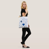 Aangepaste Apotheek Technicus Blue Doodle Line Art Tote Bag (Op model)