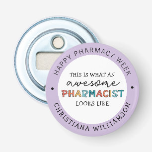 Aangepaste apothekerswaardering Funny Pharmacy Wee Button Flesopener