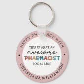 Aangepaste apothekerswaardering Funny Pharmacy Wee Sleutelhanger (Voorkant)