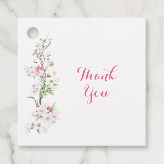 Aangepaste Apple Blossom Bruid Dankjewel Bedankjes Labels (Voorkant)