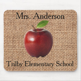 Aangepaste Apple- en Jute Teacher mousepad Muismat