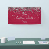 Aangepaste Apple en Zilver Verjaardagsfeestje Spandoek (Beurs)