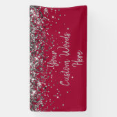Aangepaste Apple en Zilver Verjaardagsfeestje Spandoek (Verticaal)