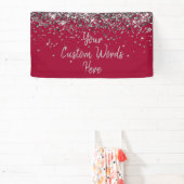 Aangepaste Apple en Zilver Verjaardagsfeestje Spandoek (Insitu)