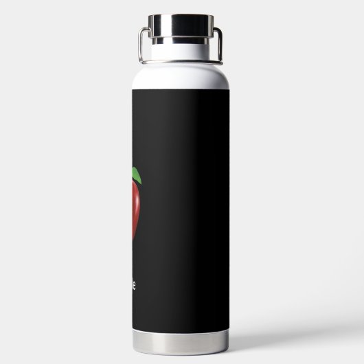 Aangepaste Apple-fruitafbeelding en bewerkbare tek Waterfles (Achterkant)