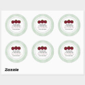 Aangepaste Apple Gingham Classic Round Sticker (Vel)