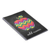 Aangepaste Apple-leraar met trendy Chevron-patroon Notitieboek (Rechterzijde)