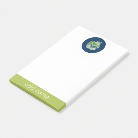Aangepaste Apple-leraar met trendy Chevron-patroon Post-it® Notes (Schuin)