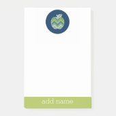 Aangepaste Apple-leraar met trendy Chevron-patroon Post-it® Notes (Voorkant)