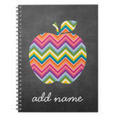 Aangepaste Apple-leraar met trendy chevronpatroon Notitieboek (Voorkant)
