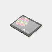 Aangepaste Apple-leraar met trendy chevronpatroon Post-it® Notes (Schuin)