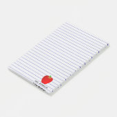 Aangepaste Apple Lines Teacher Sticky Notes (Schuin)