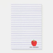 Aangepaste Apple Lines Teacher Sticky Notes (Voorkant)