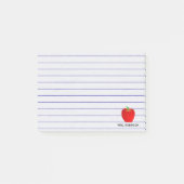 Aangepaste Apple Lines Teacher Sticky Notes (Voorkant)