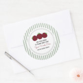 Aangepaste Apple Stripe Classic Round Sticker (Envelop)