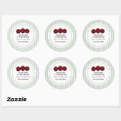 Aangepaste Apple Stripe Classic Round Sticker (Vel)