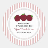 Aangepaste Apple Stripe Ronde Sticker (Voorkant)
