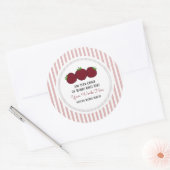 Aangepaste Apple Stripe Ronde Sticker (Envelop)