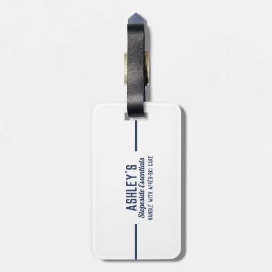 Aangepaste Apres Ski Familie Vrienden Ski Trip Gro Bagagelabel (Achterkant verticaal)