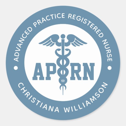 Aangepaste APRN Advanced Practice Registered Nurse Ronde Sticker (Voorkant)