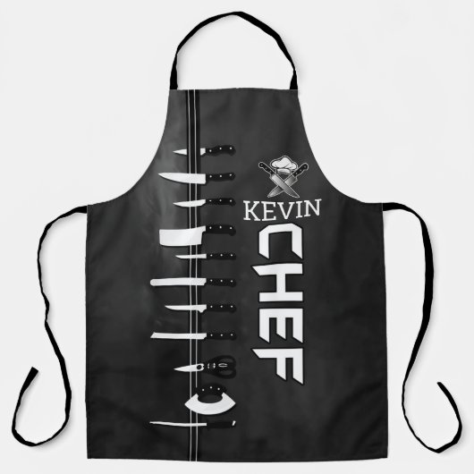 Aangepaste Apron CHEF met persoonlijke naam Schort (Voorkant)