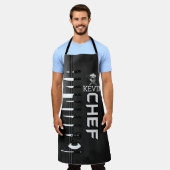 Aangepaste Apron CHEF met persoonlijke naam Schort (Gedragen)