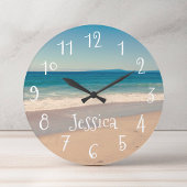 Aangepaste Aqua Beach Scene Grote Klok