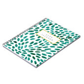 Aangepaste Aqua Blauwgroen Abstract Patroon Trendy Notitieboek (Linkerzijde)