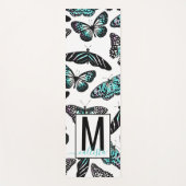 Aangepaste Aqua Blauwgroen Vlinder Trendy Personal Yogamat (Voorkant)