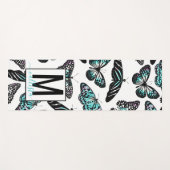 Aangepaste Aqua Blauwgroen Vlinder Trendy Personal Yogamat (Voorkant (horizontaal))