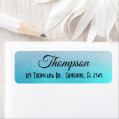 Aangepaste Aqua Blue Return-adreslabels Etiket (Insitu)