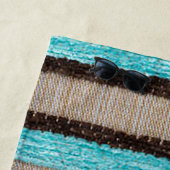 Aangepaste Aqua/Brw Horizontal Mannen Beach Towel Strandlaken (In situ)