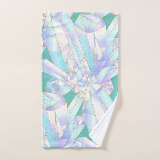 AANGEPASTE AQUA CRYSTAL BATHROOM TOWEL SET BAD HANDDOEK (Handdoek)